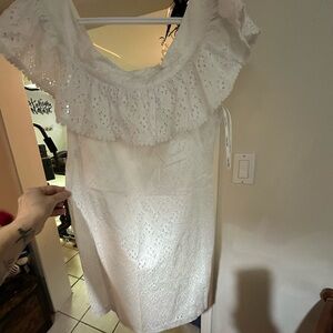 Calvin Klein Collection White Ruffle Mini Dress